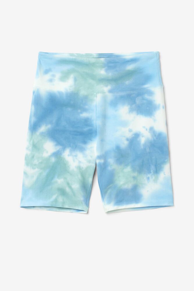 Fila Shorts Womens Blue Taima Tie Dye Bike - Ireland 65403-RDTC